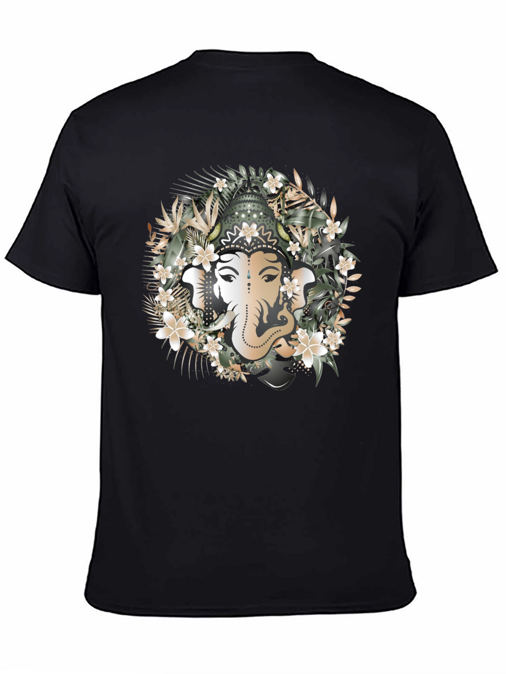 Ganesh Floral Graphic Tee - Spiritual Design