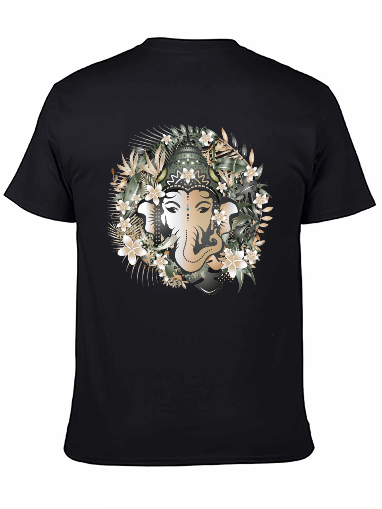 Ganesh Floral Graphic Tee - Spiritual Design