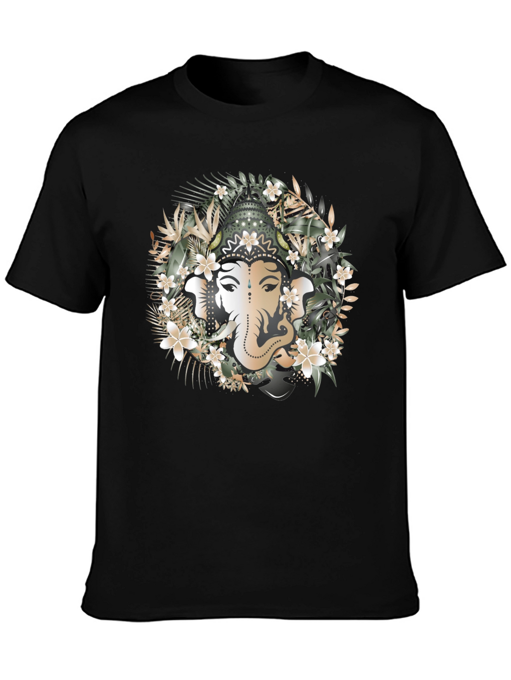 Ganesh Floral Graphic Tee - Spiritual Design