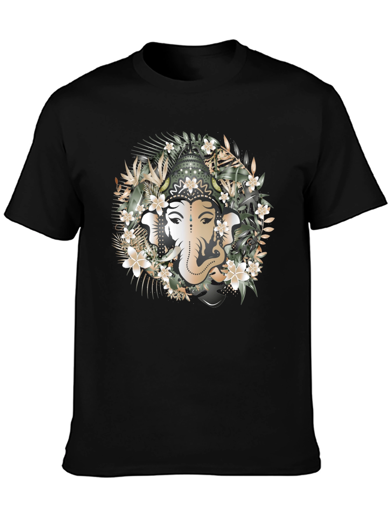 Ganesh Floral Graphic Tee - Spiritual Design