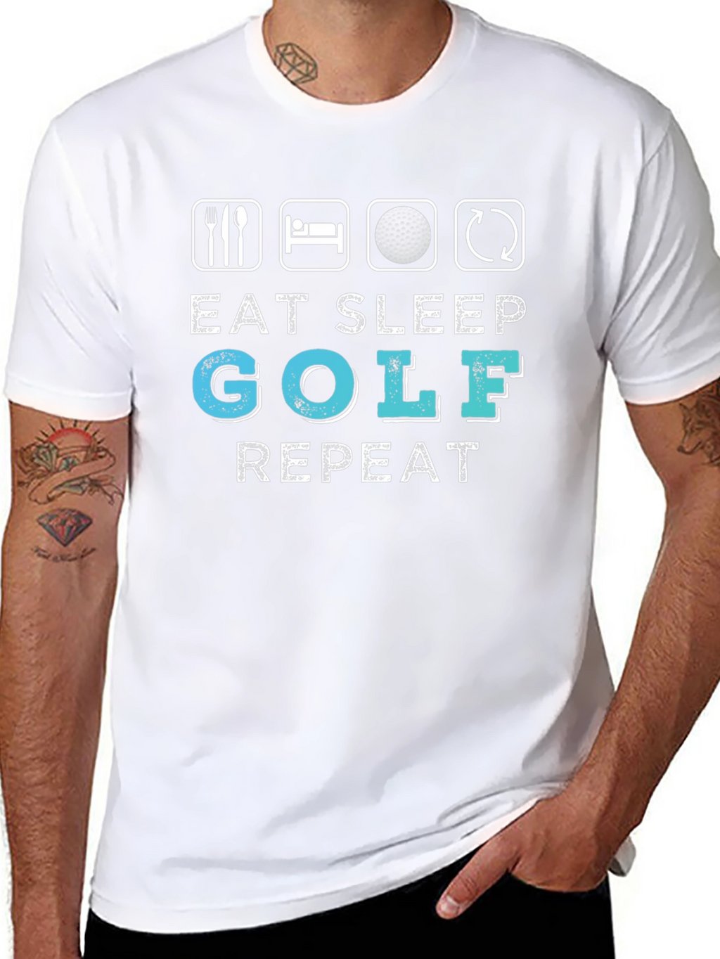Eat Sleep Golf Repeat Graphic Tee