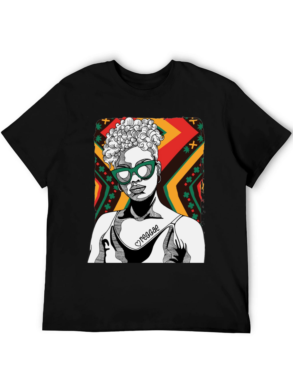 Reggae Girl Black Graphic Tee - Cool Unisex Shirt