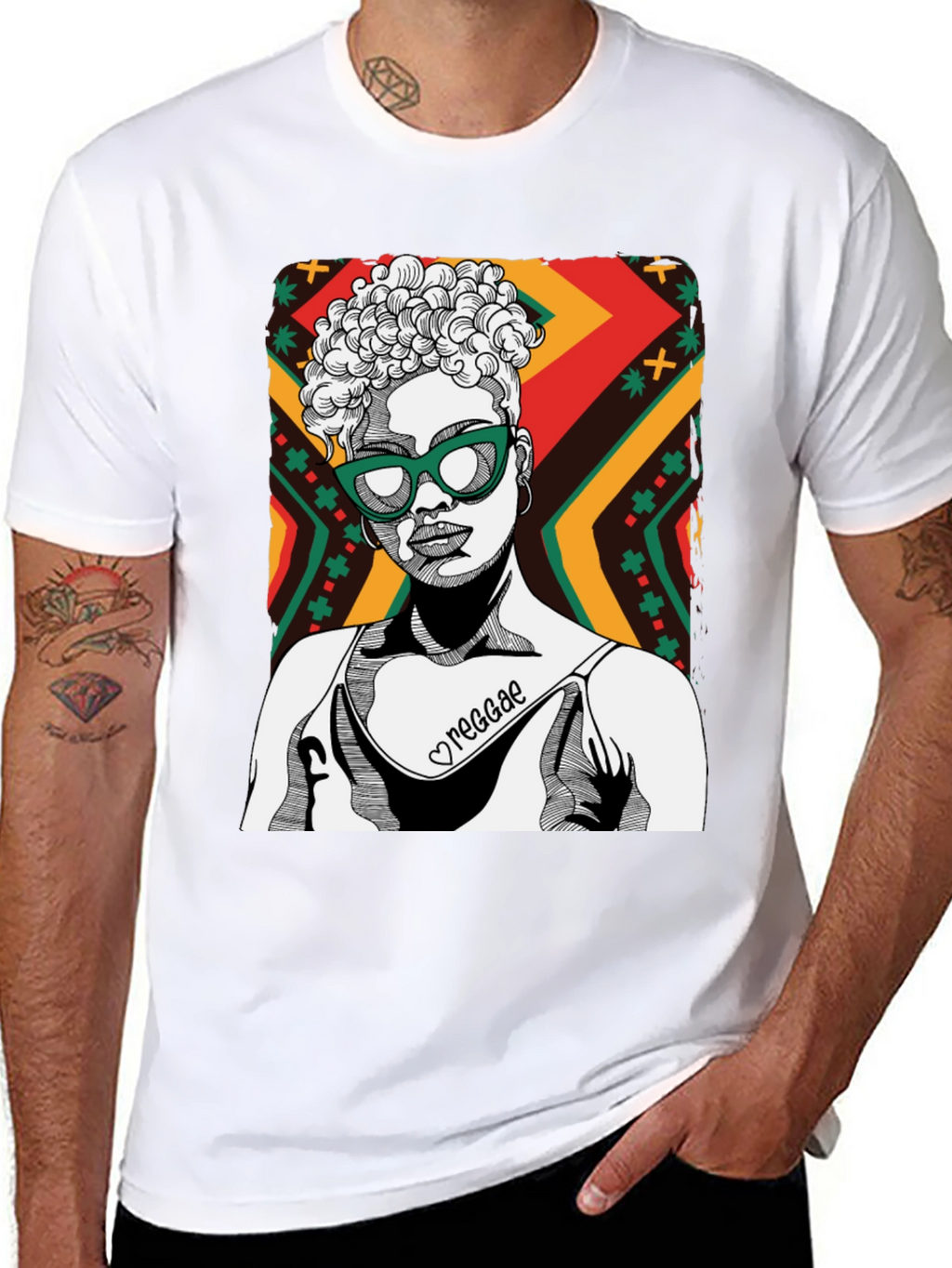 Reggae Girl Black Graphic Tee - Cool Unisex Shirt