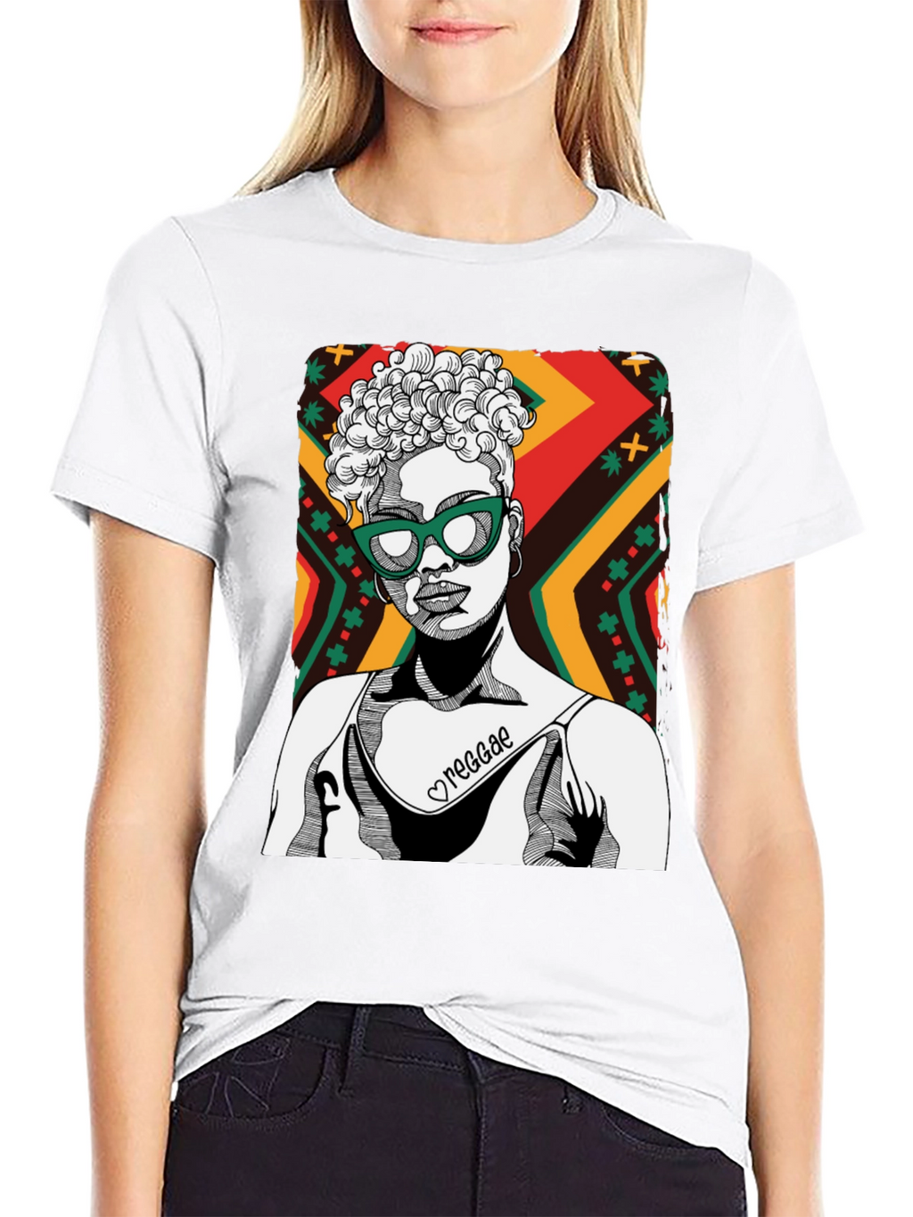 Reggae Girl Black Graphic Tee - Cool Unisex Shirt