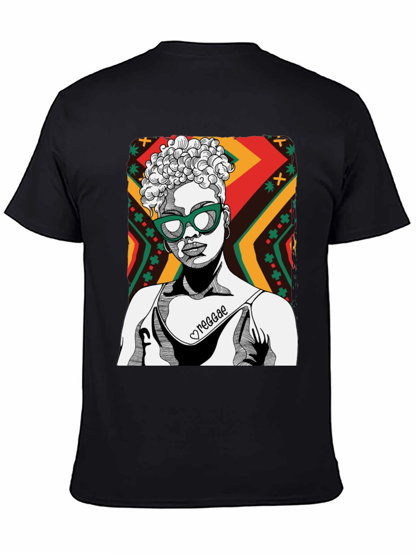 Reggae Girl Black Graphic Tee - Cool Unisex Shirt