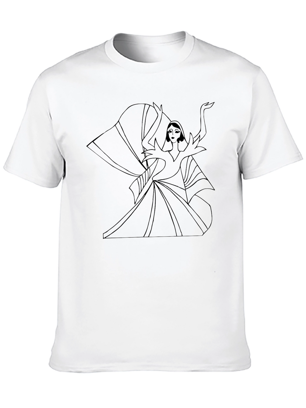 Elegant Woman Graphic Tee - Stylish Black T-Shirt