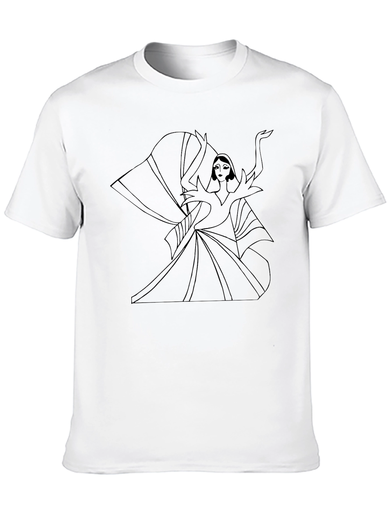 Elegant Woman Graphic Tee - Stylish Black T-Shirt