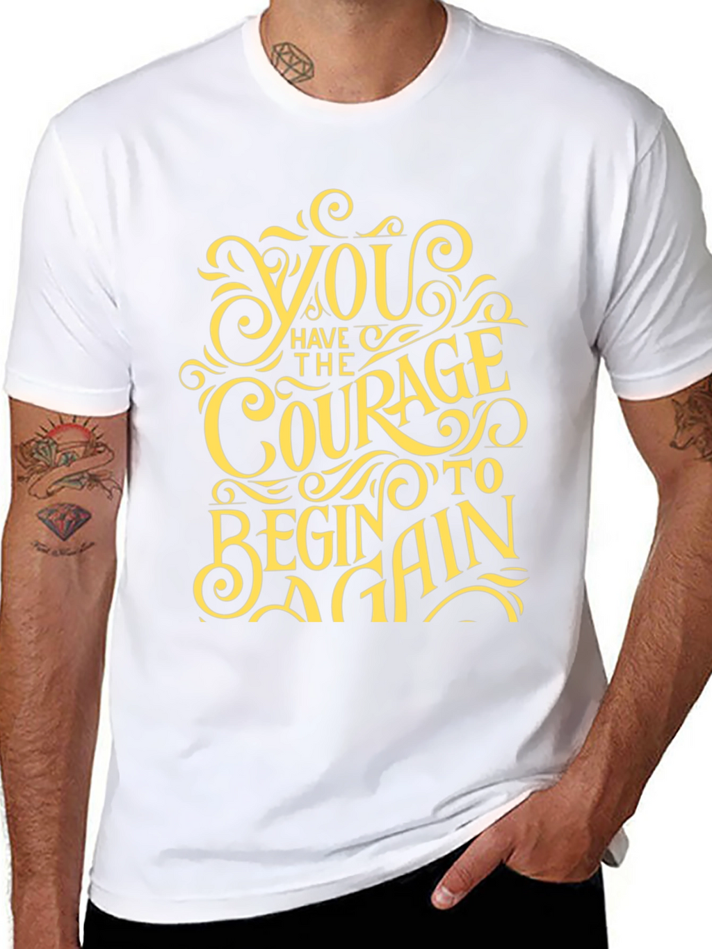 Courage To Begin Again Black Graphic Tee