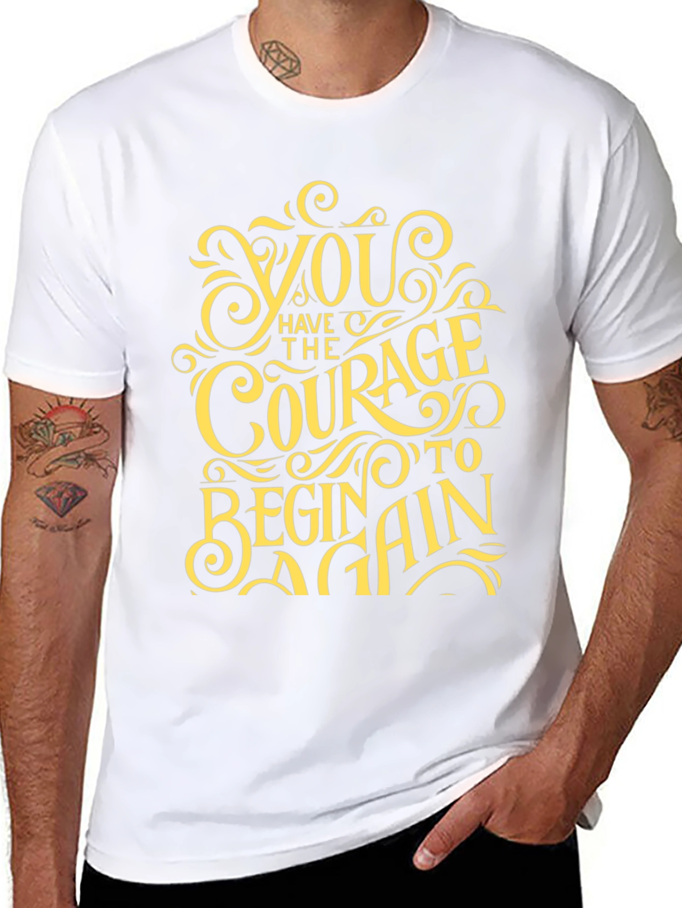 Courage To Begin Again Black Graphic Tee
