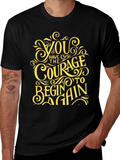 Courage To Begin Again Black Graphic Tee