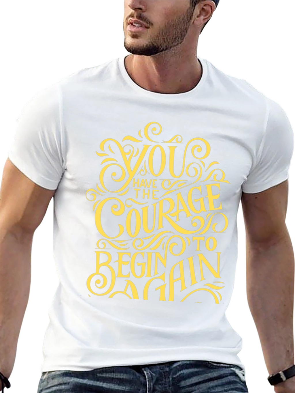 Courage To Begin Again Black Graphic Tee