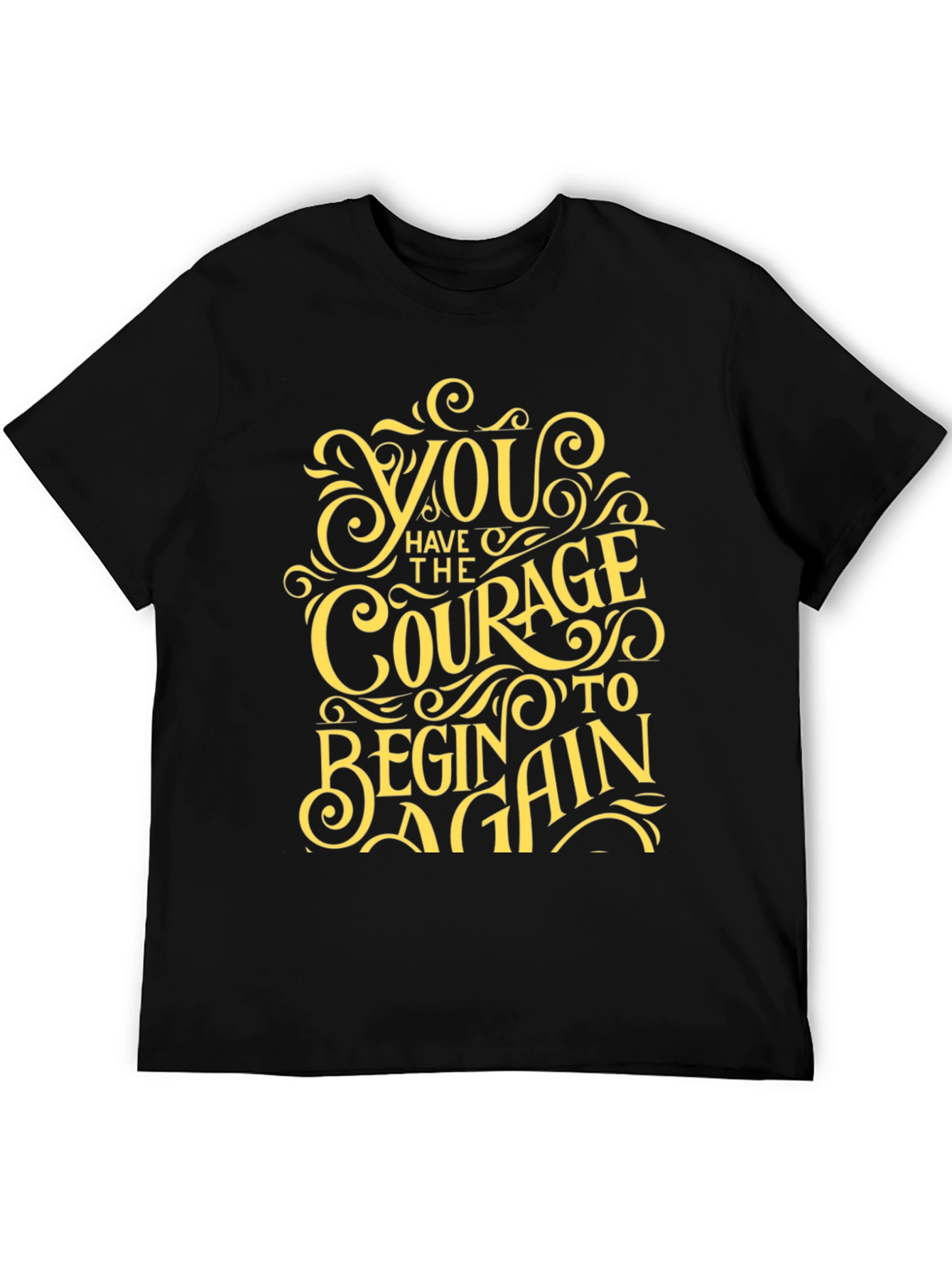 Courage To Begin Again Black Graphic Tee