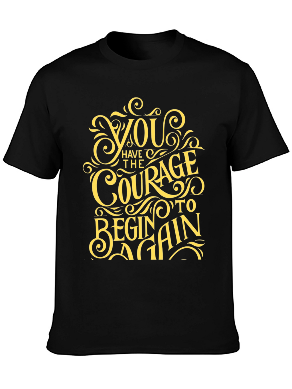 Courage To Begin Again Black Graphic Tee