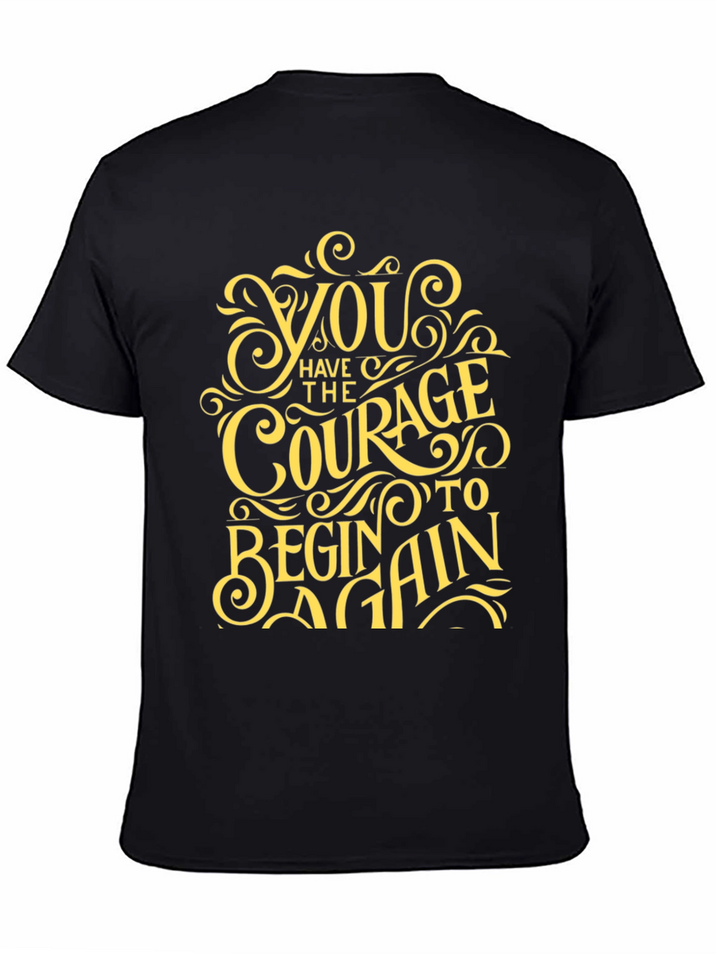 Courage To Begin Again Black Graphic Tee