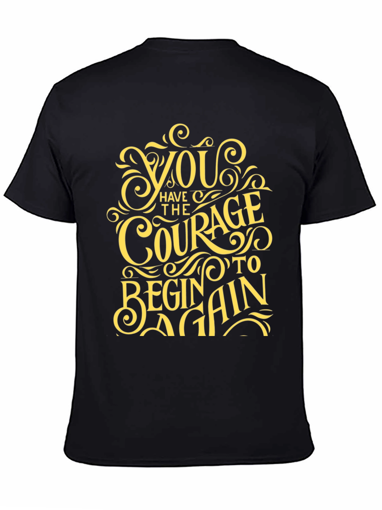 Courage To Begin Again Black Graphic Tee