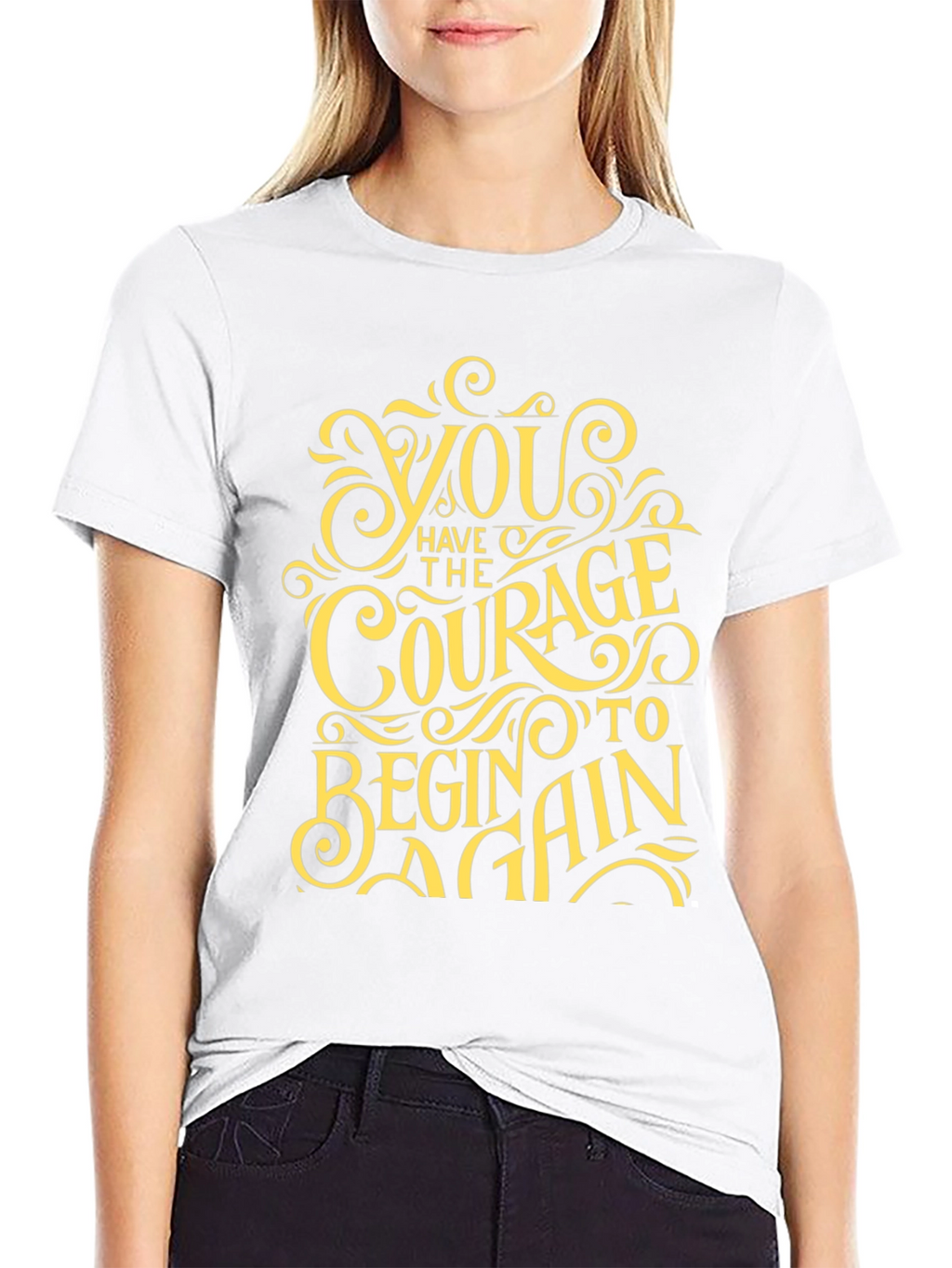 Courage To Begin Again Black Graphic Tee