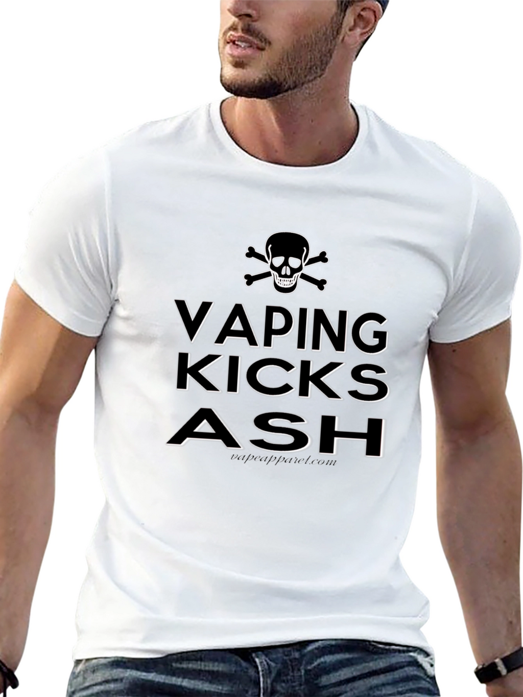 Vaping Kicks Ash Skull Graphic T-Shirt