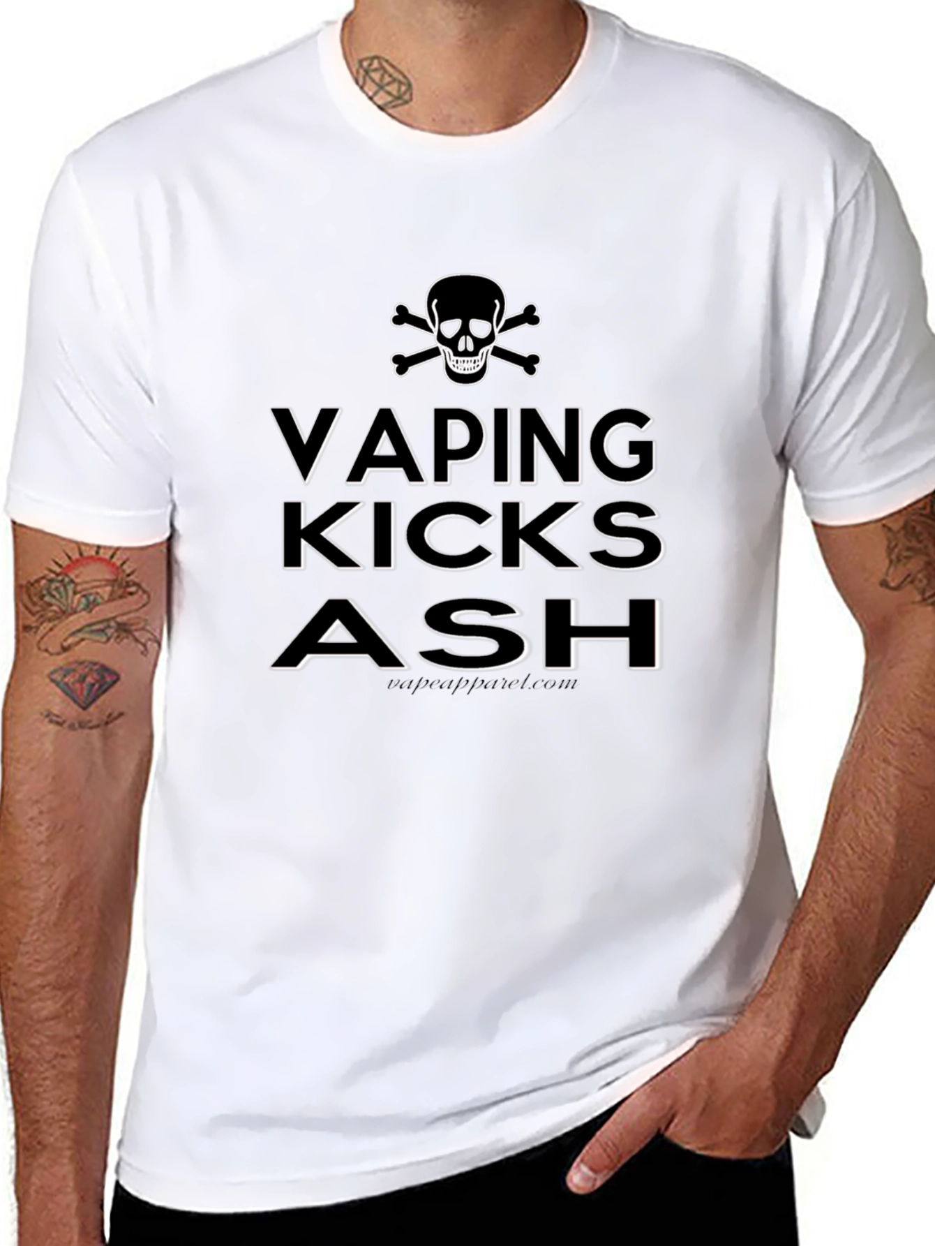 Vaping Kicks Ash Skull Graphic T-Shirt