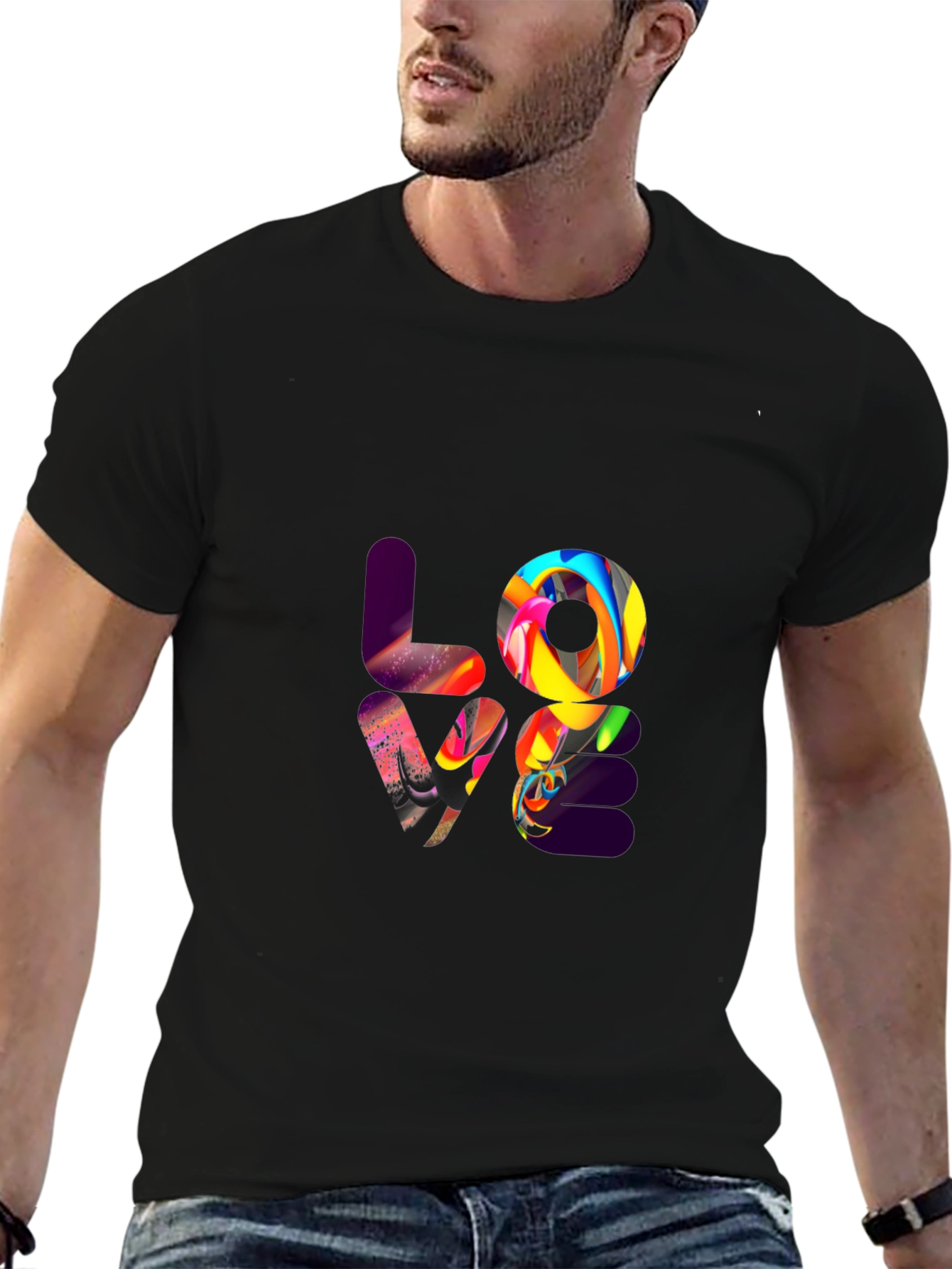 LOVE Graphic Black T-Shirt - Stylish Casual Wear