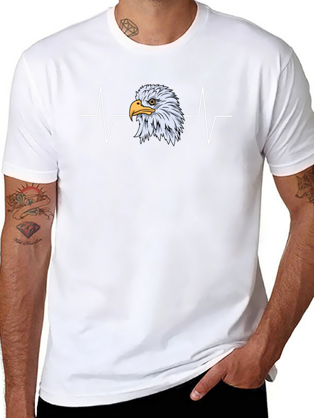 Eagle Heartbeat Graphic Tee - Black