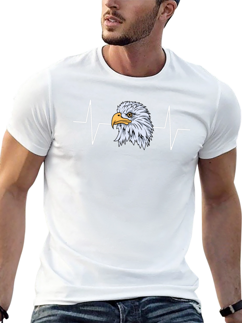 Eagle Heartbeat Graphic Tee - Black