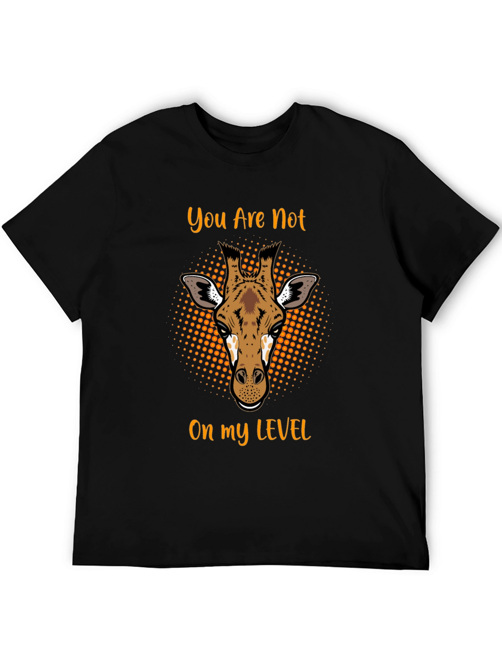 Giraffe Level Mens Black T-Shirt