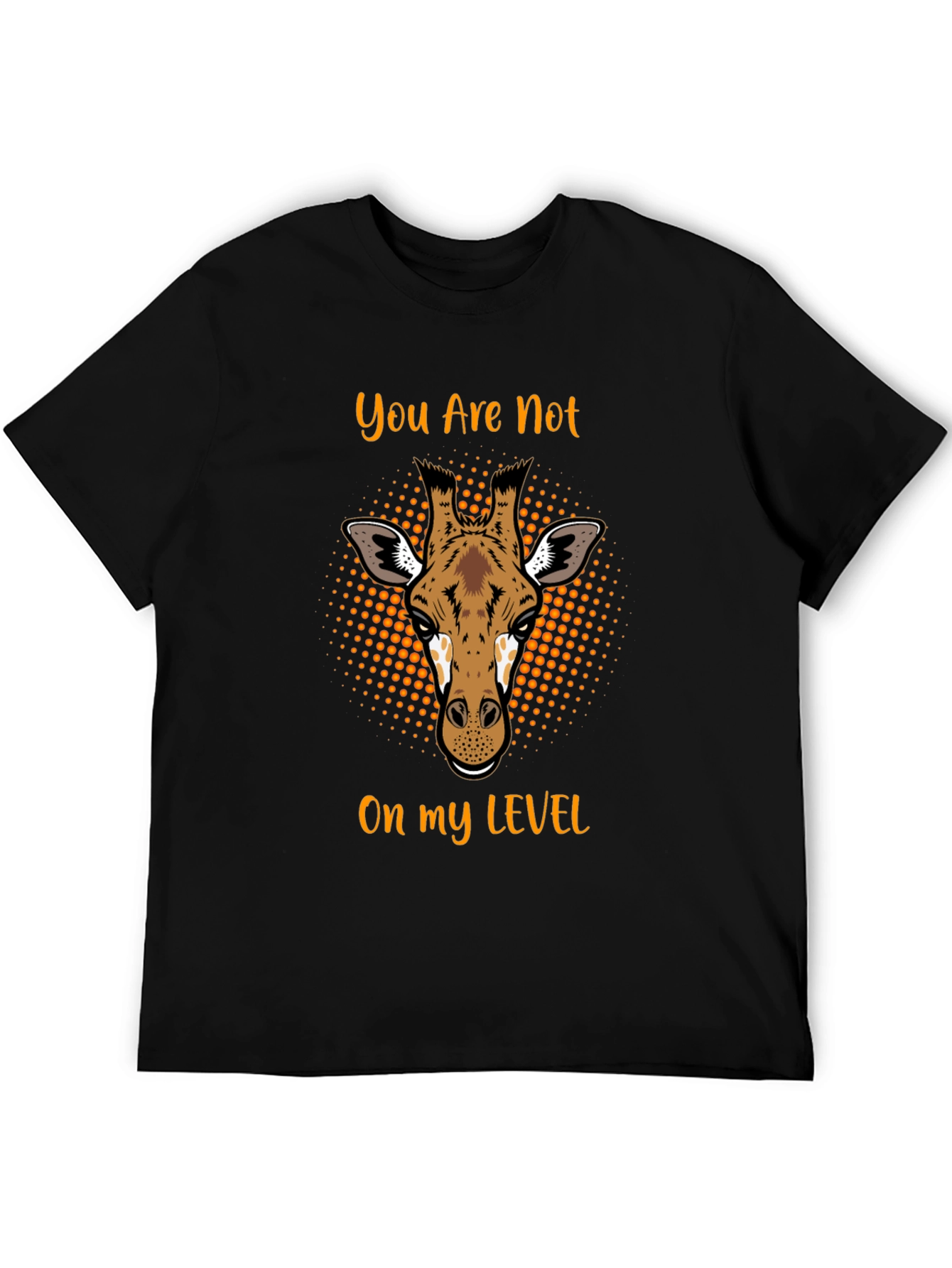 Giraffe Level Mens Black T-Shirt