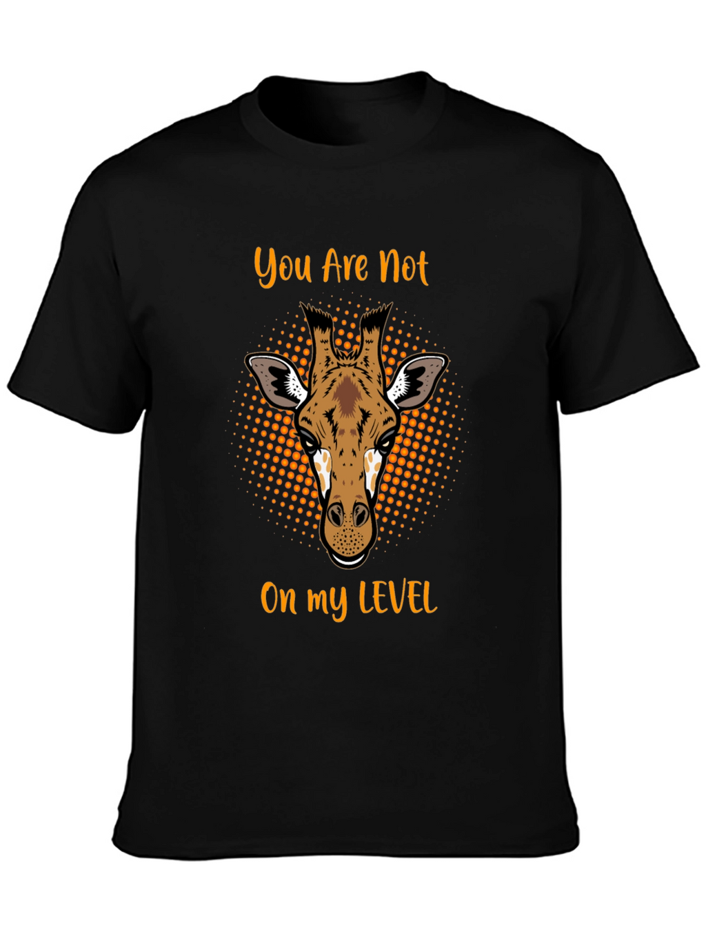 Giraffe Level Mens Black T-Shirt