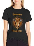 Giraffe Level Mens Black T-Shirt