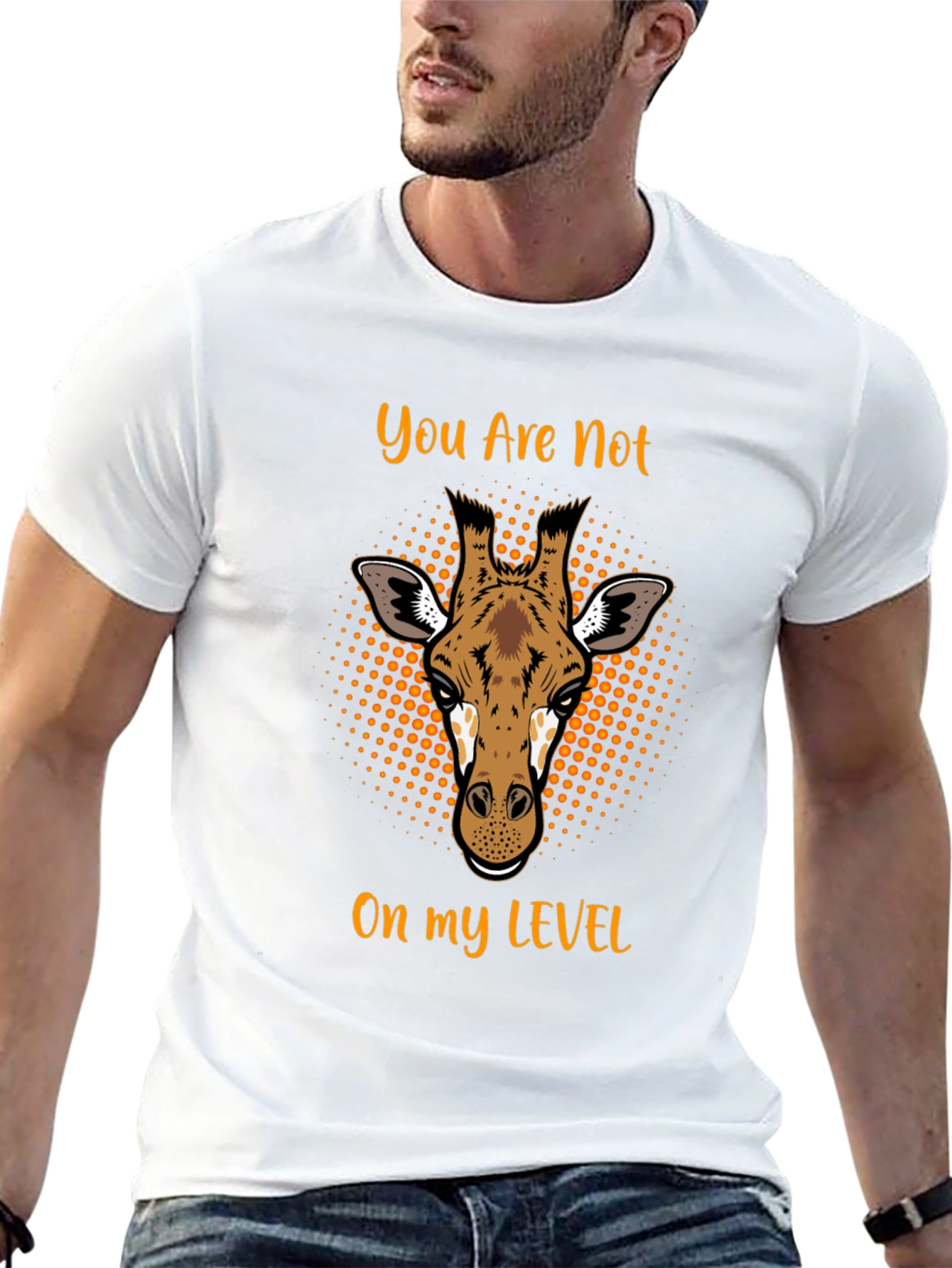 Giraffe Level Mens Black T-Shirt