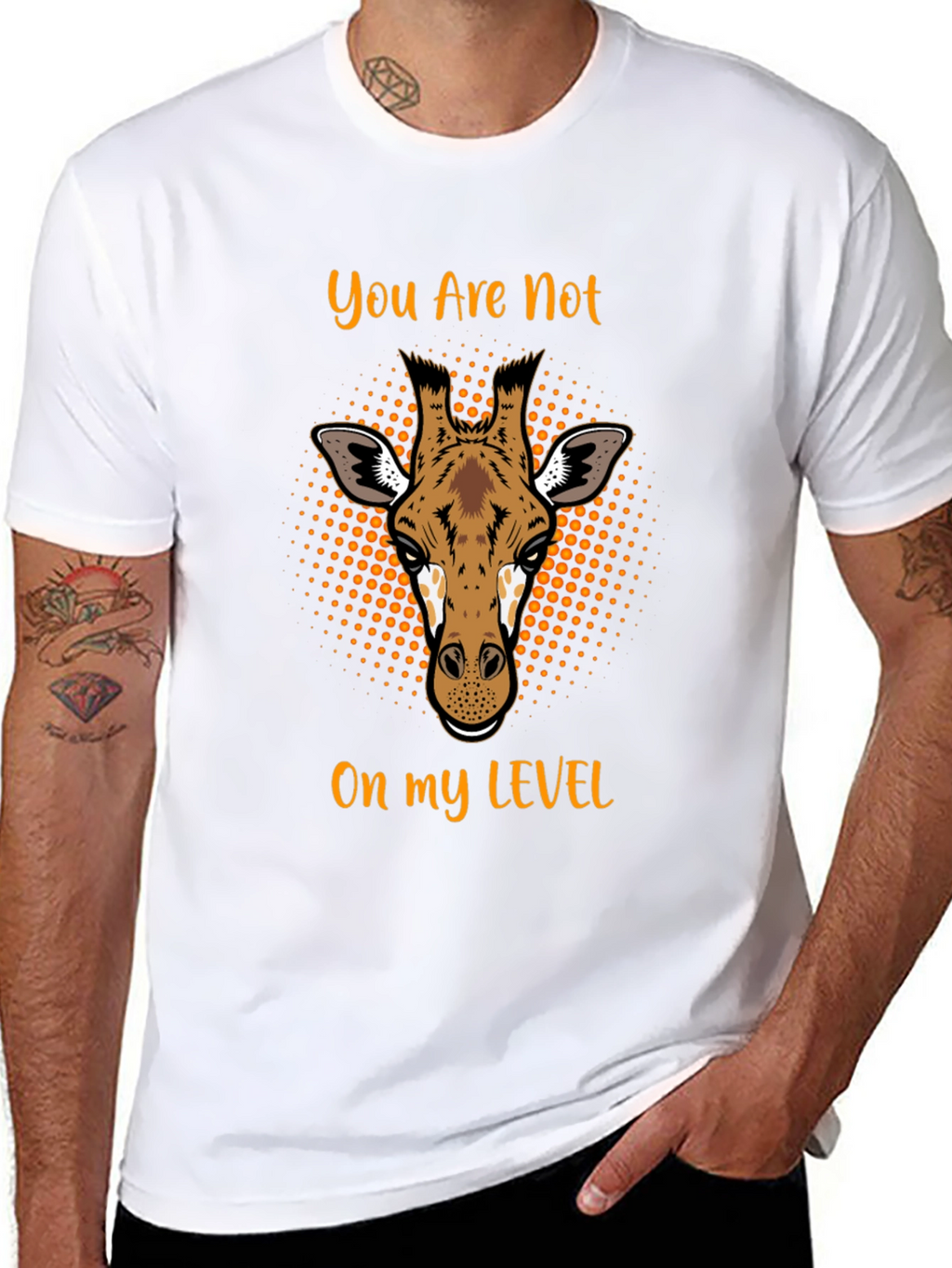 Giraffe Level Mens Black T-Shirt