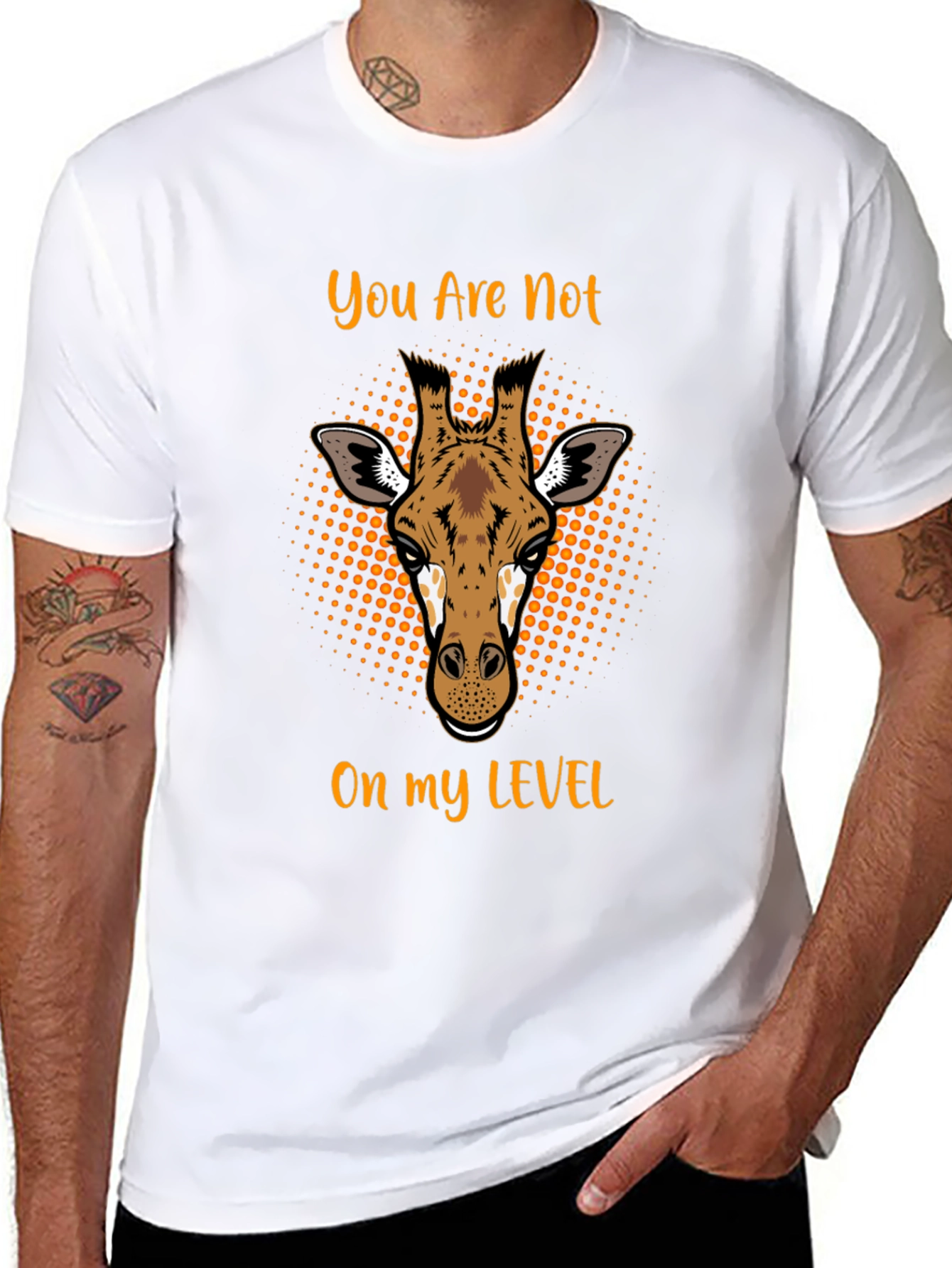 Giraffe Level Mens Black T-Shirt