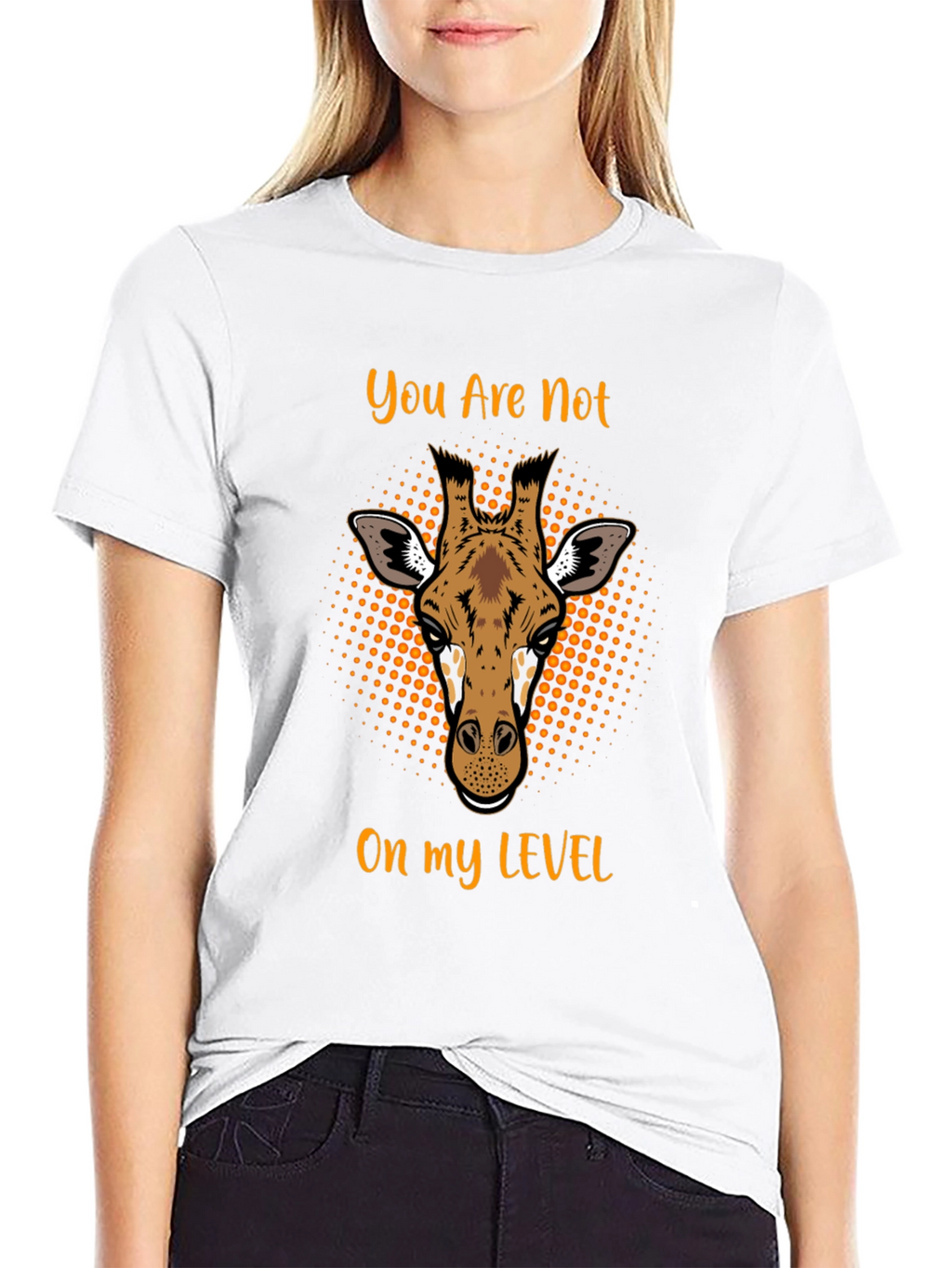 Giraffe Level Mens Black T-Shirt
