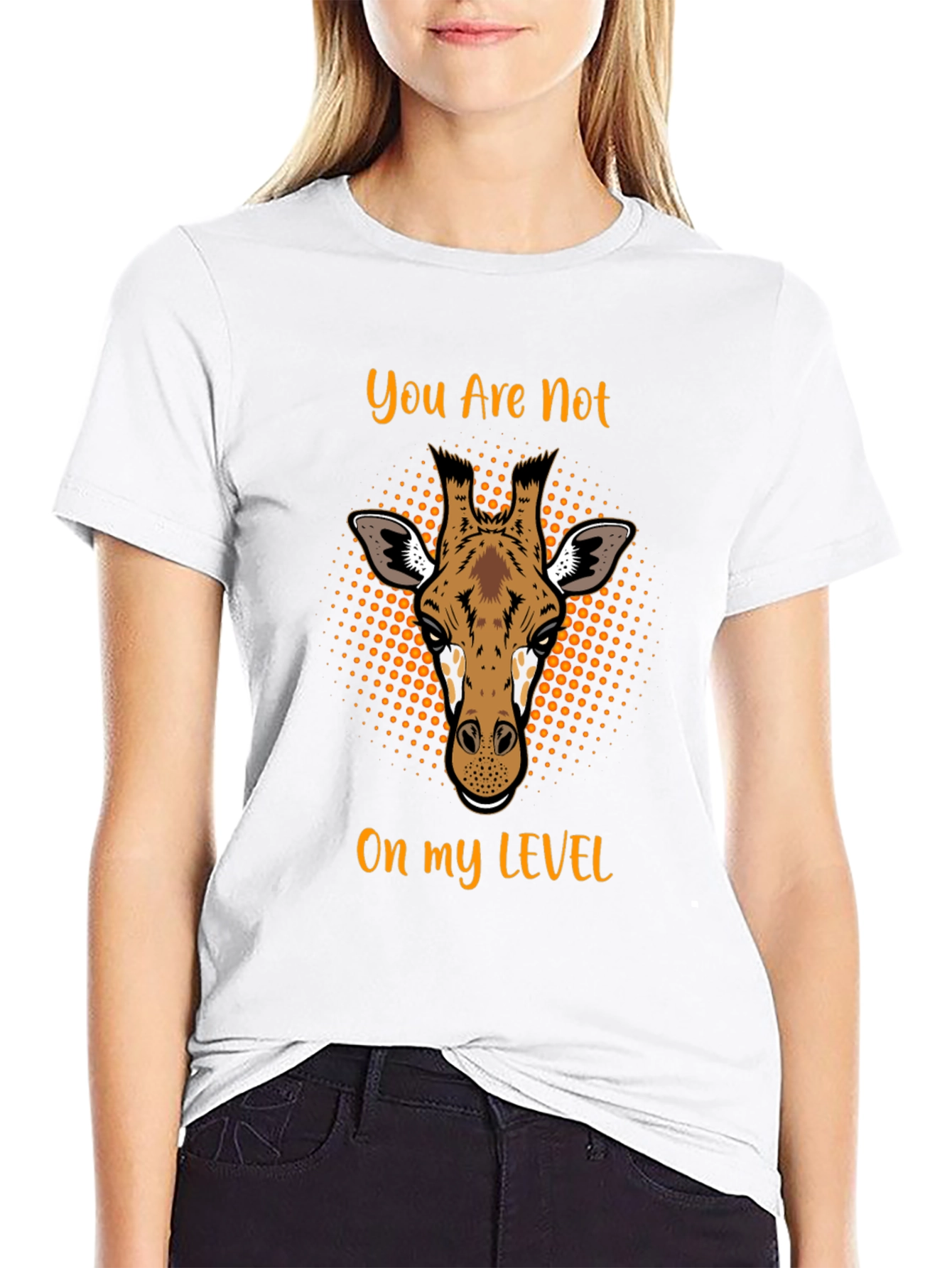 Giraffe Level Mens Black T-Shirt