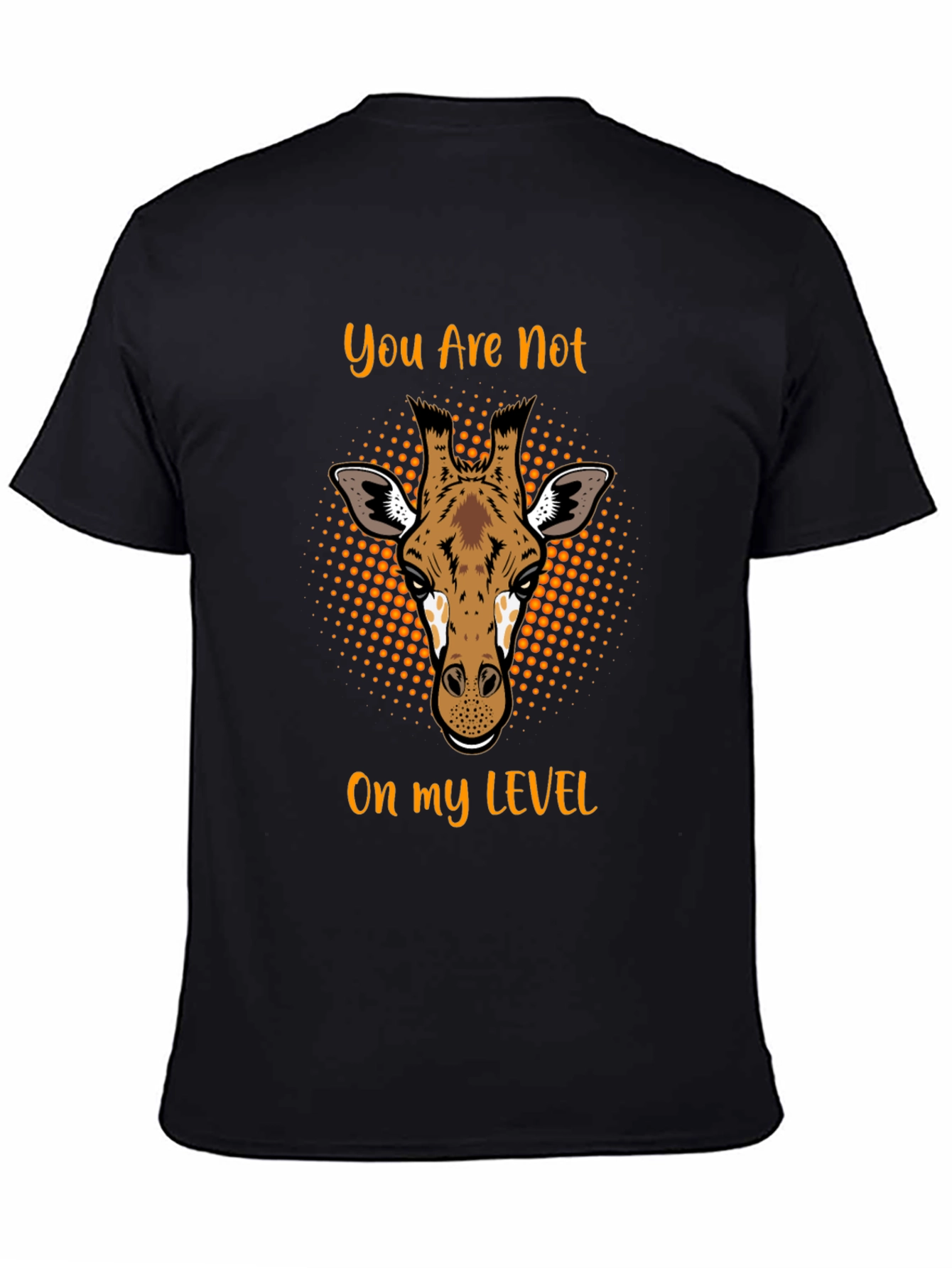 Giraffe Level Mens Black T-Shirt