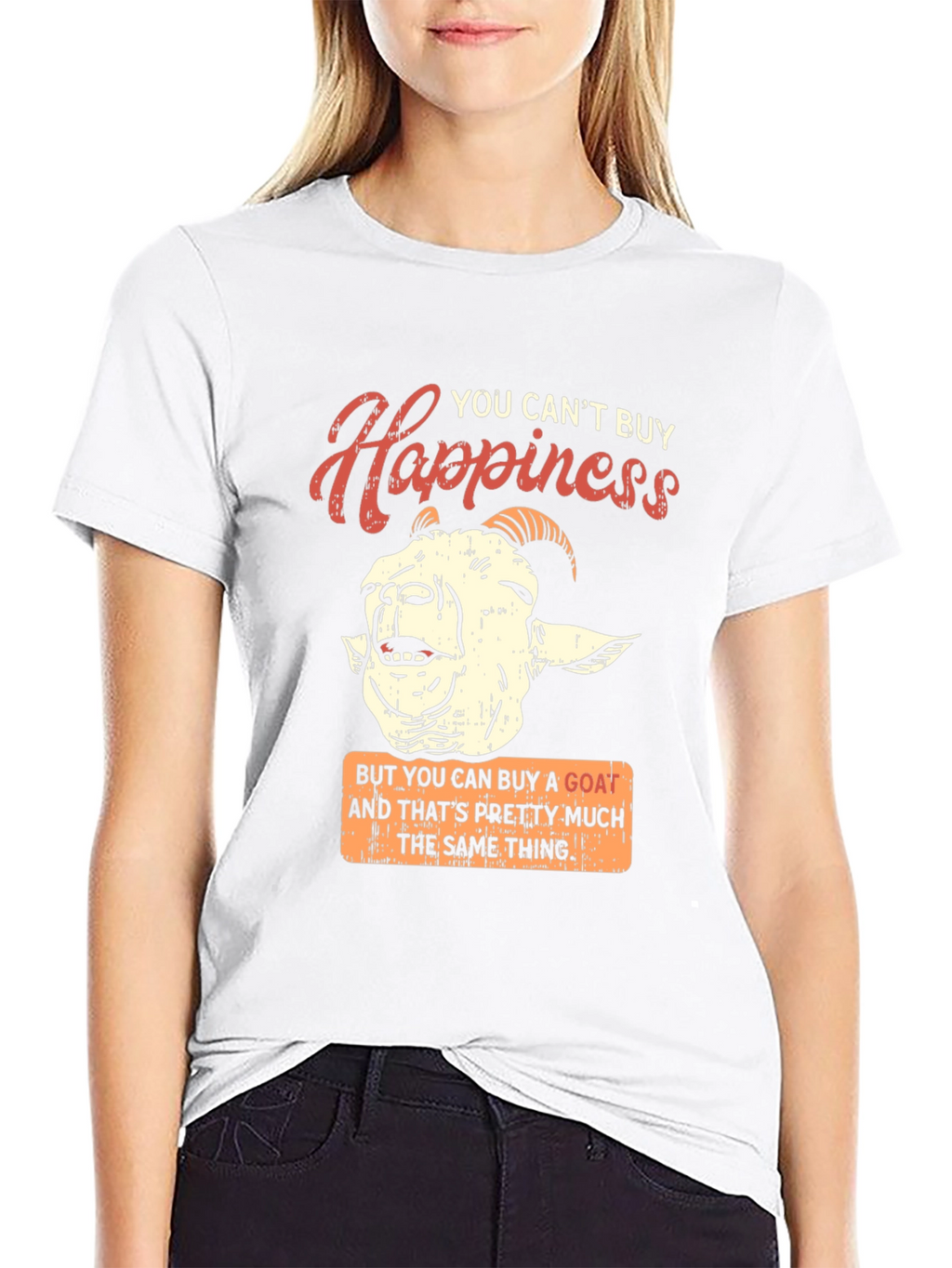 Goat Happiness Graphic Tee - Unique Humor T-Shirt