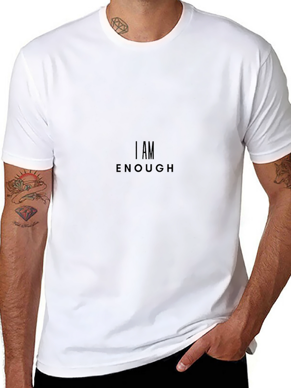 I AM ENOUGH Black Graphic Tee