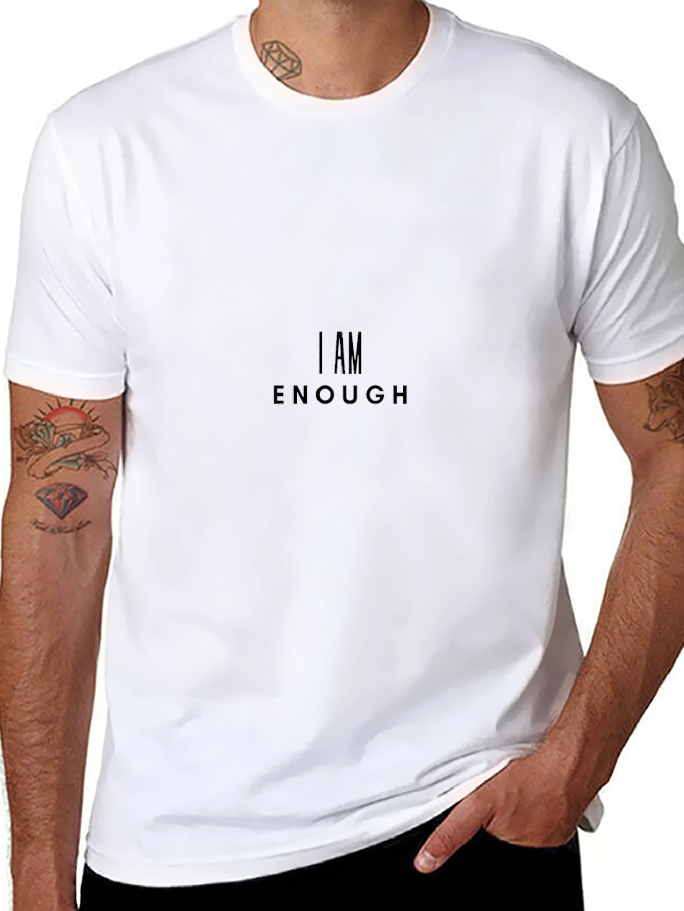 I AM ENOUGH Black Graphic Tee