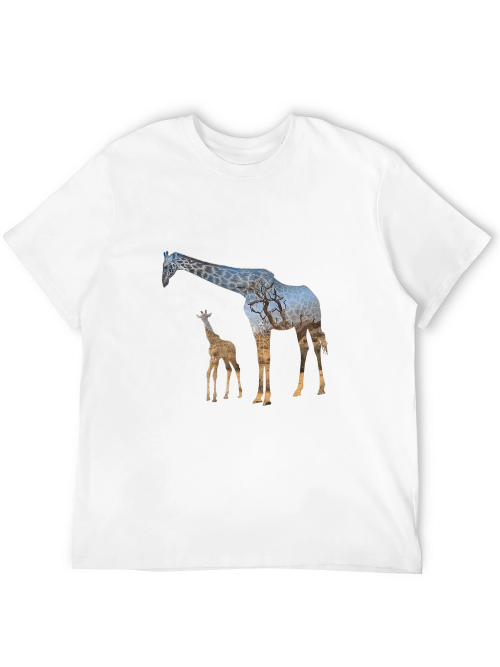 Giraffe Silhouette Black T-Shirt