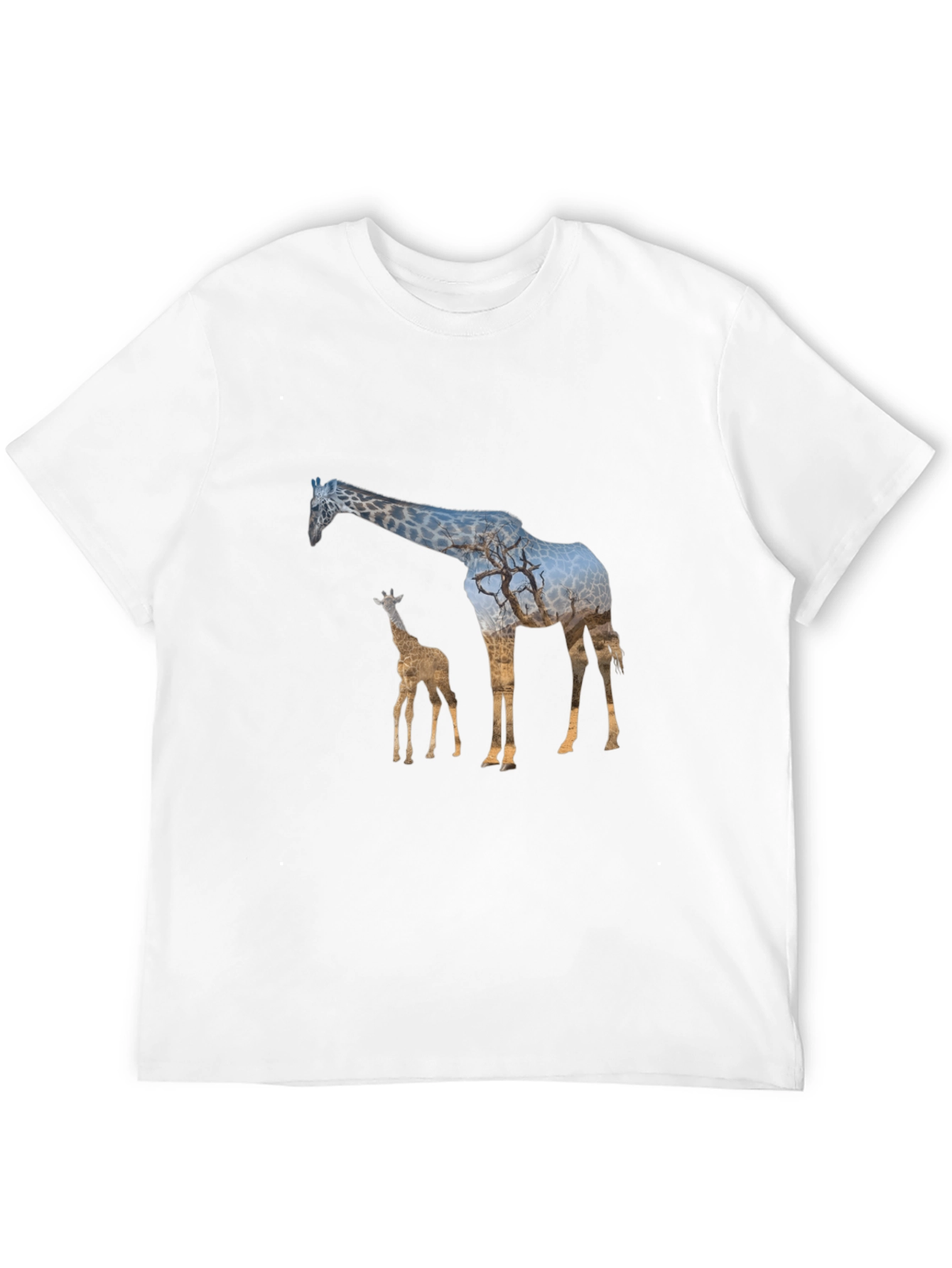 Giraffe Silhouette Black T-Shirt