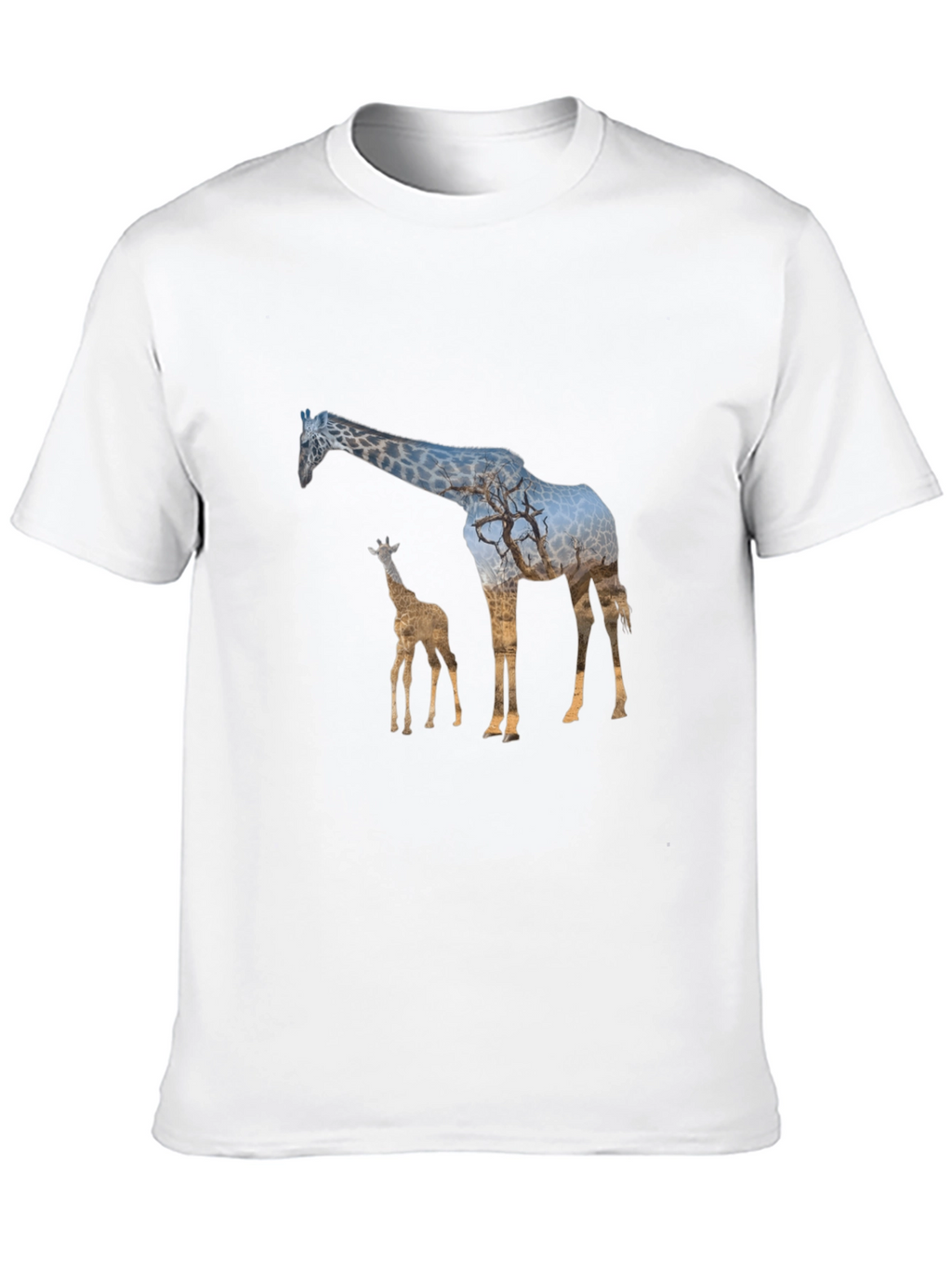 Giraffe Silhouette Black T-Shirt