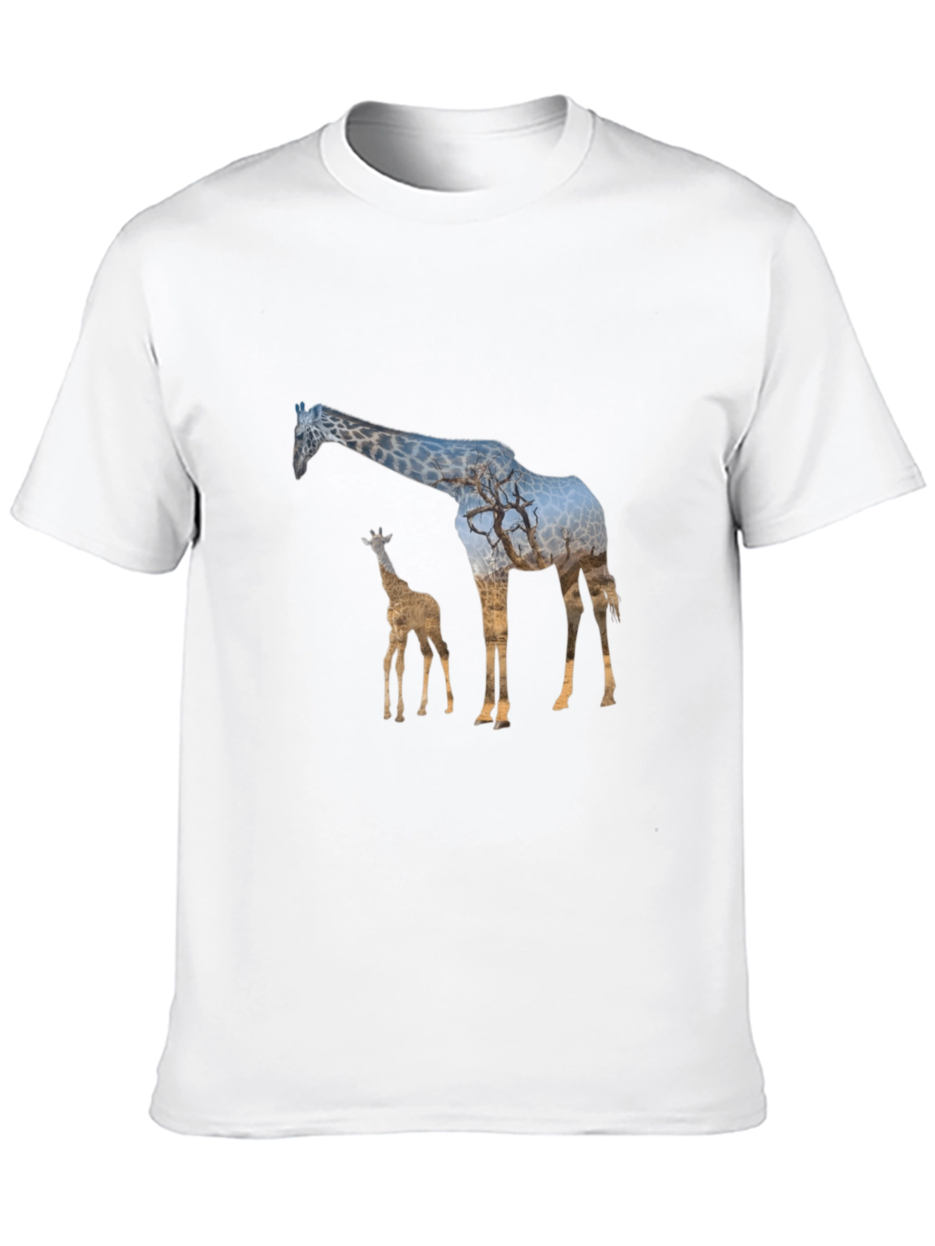 Giraffe Silhouette Black T-Shirt