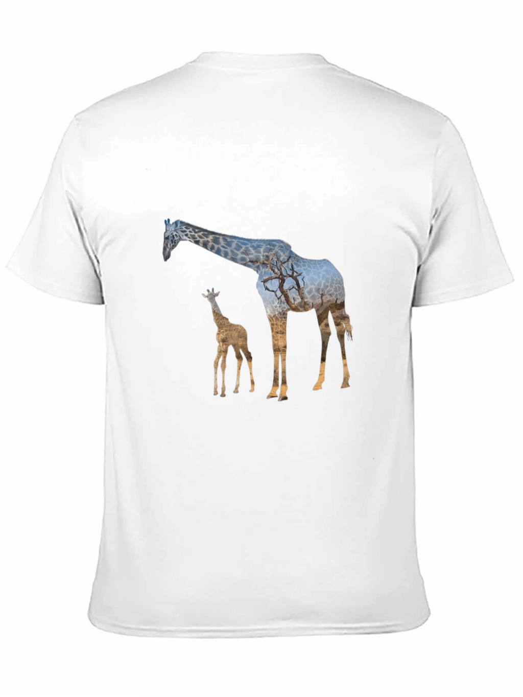 Giraffe Silhouette Black T-Shirt