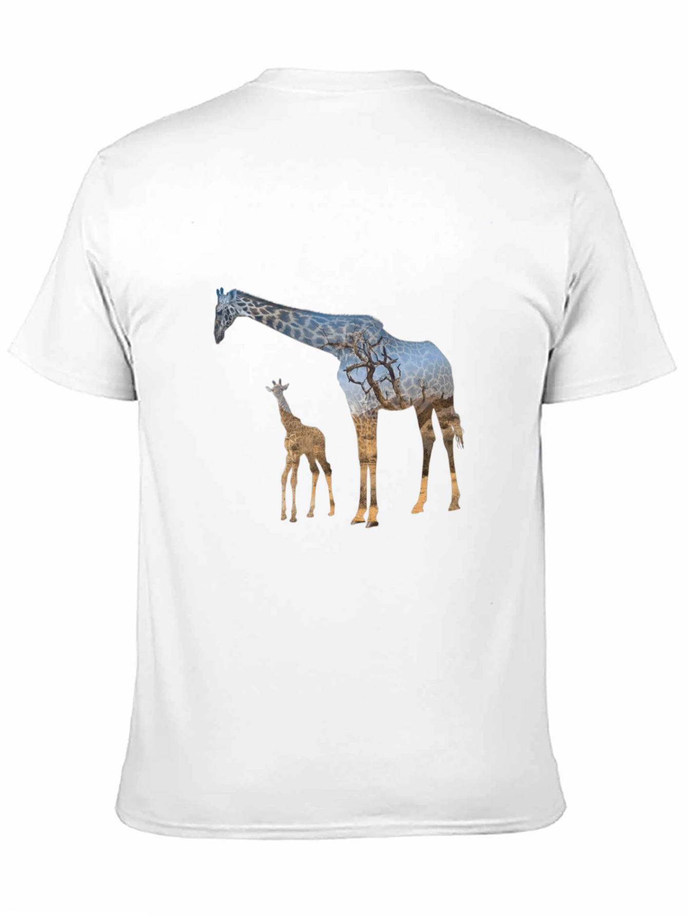 Giraffe Silhouette Black T-Shirt