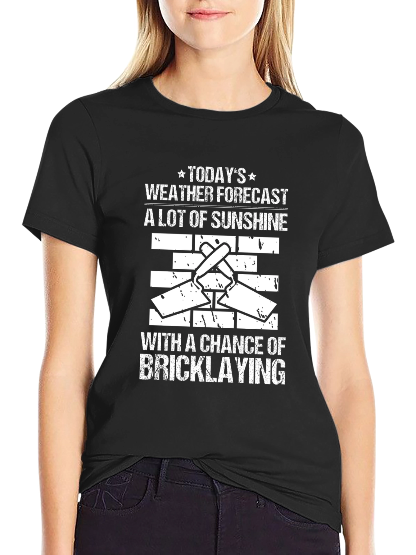 Funny Bricklaying Weather Forecast T-Shirt