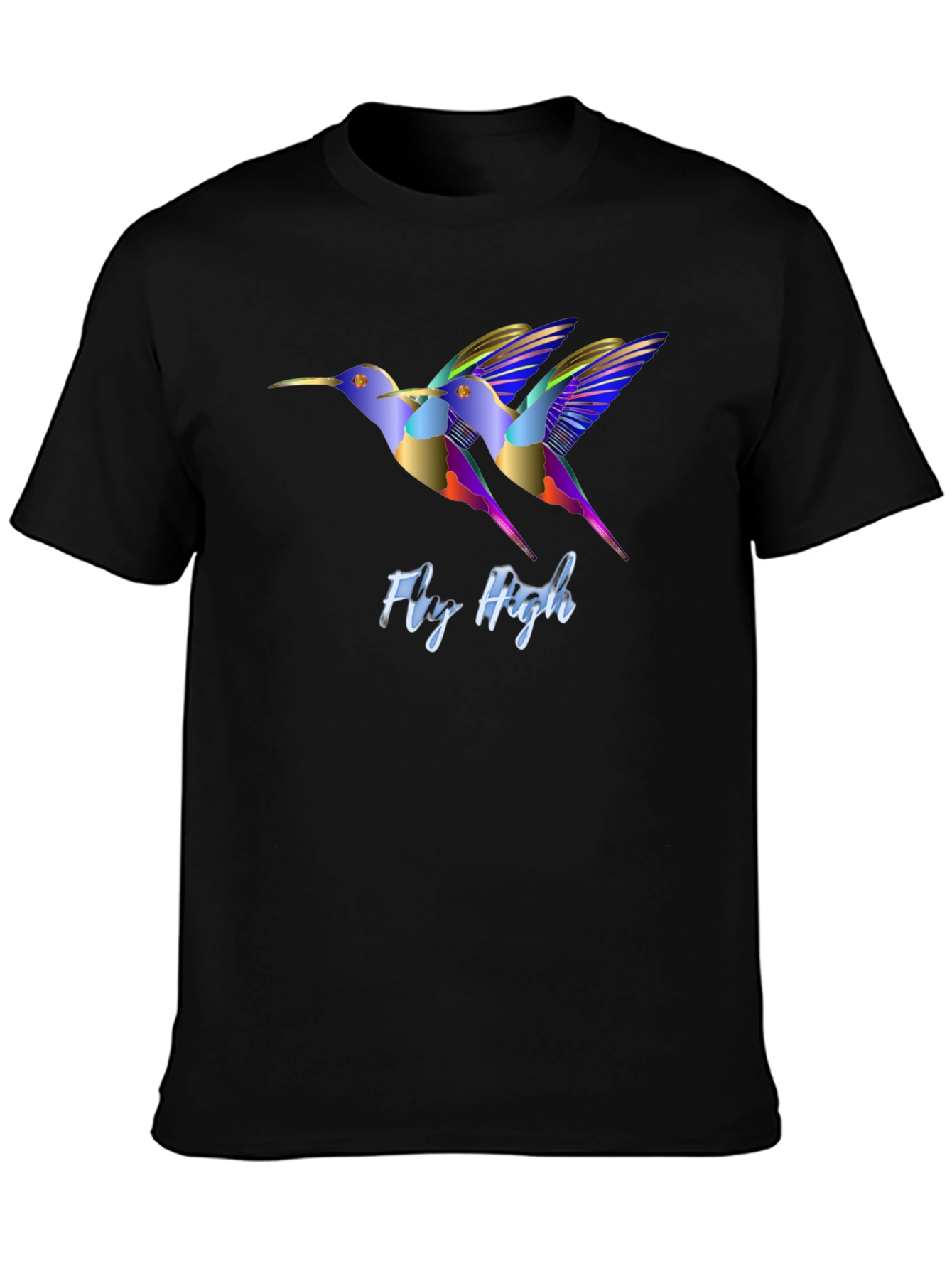 Fly High Hummingbird Graphic Black T-Shirt