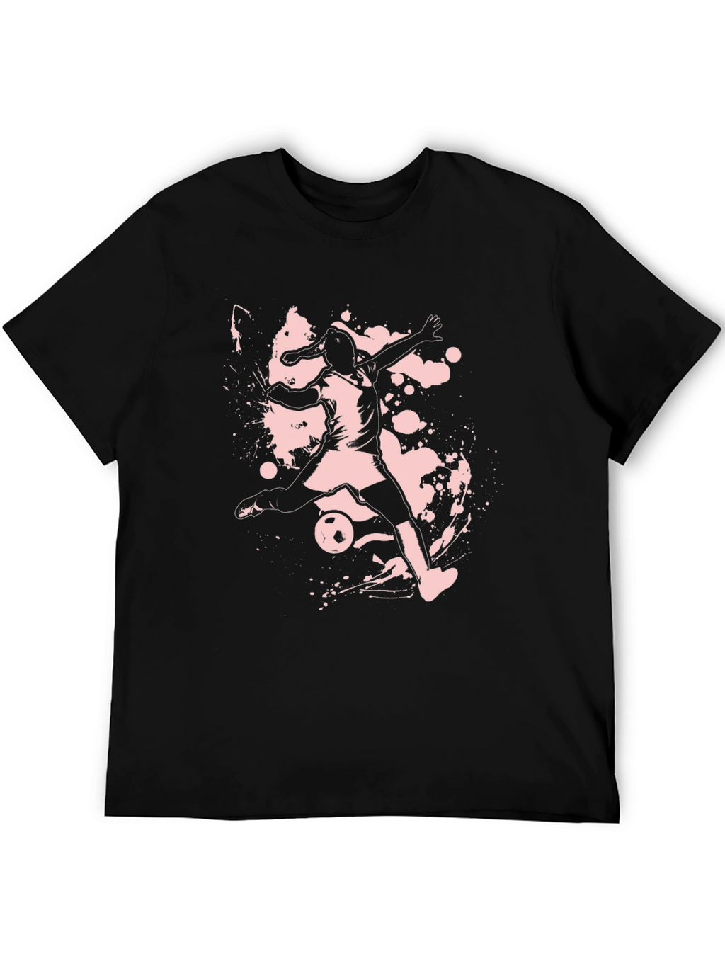 Soccer Player Graphic Tee - Black