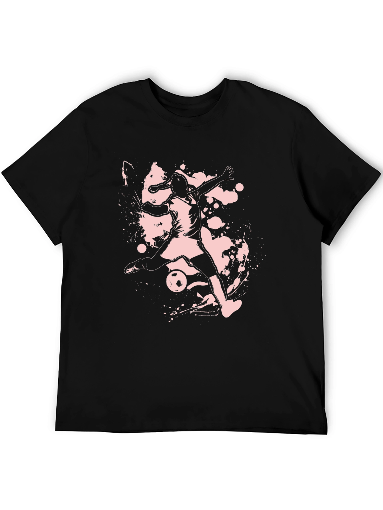Soccer Player Graphic Tee - Black