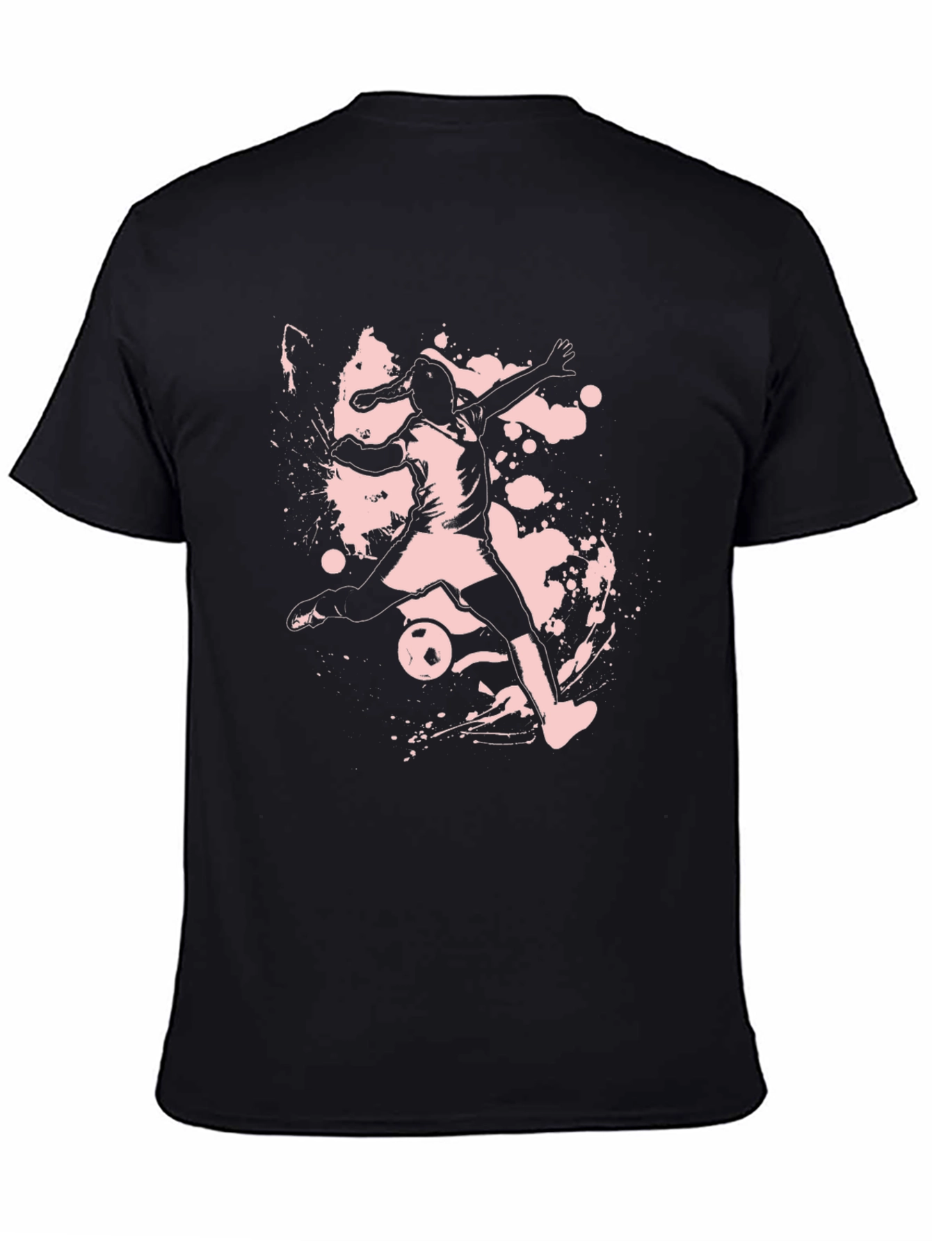 Soccer Player Graphic Tee - Black