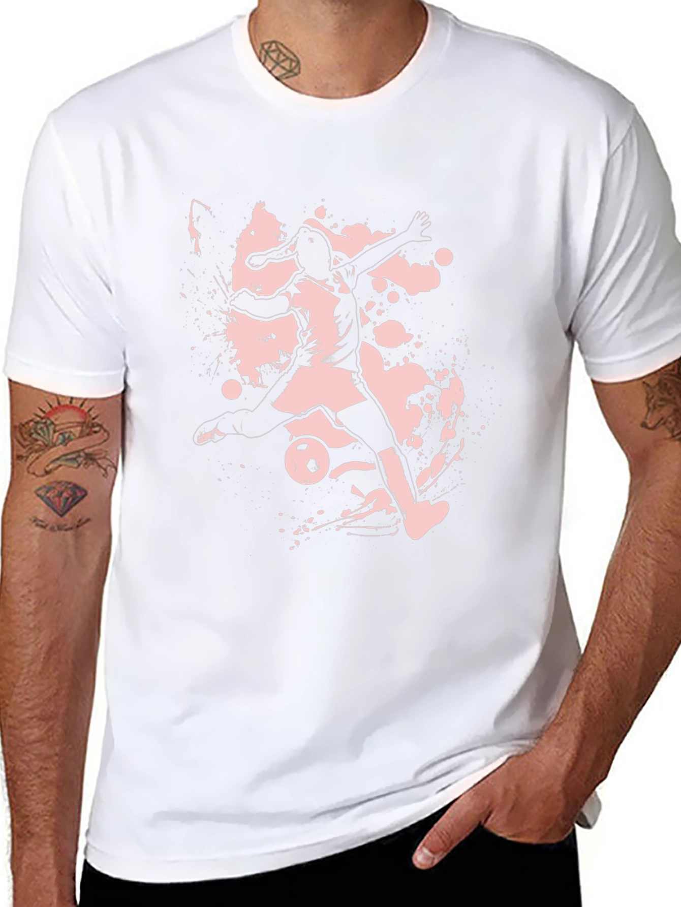 Soccer Player Graphic Tee - Black